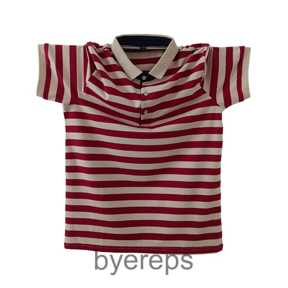 Unbranded 95% Cotton Striped Polo Shirt — photo 3 of 4