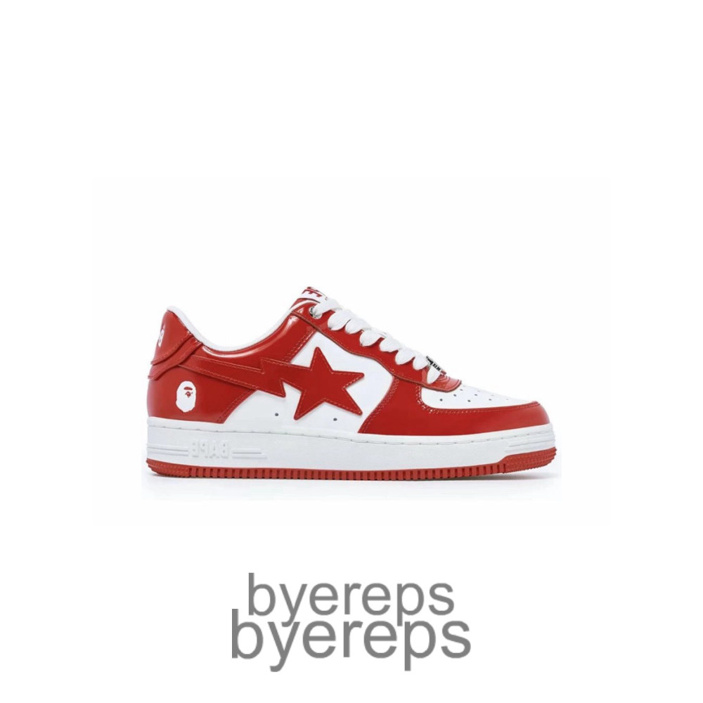 A Bathing Ape Bape Sta Patent Leather White Red