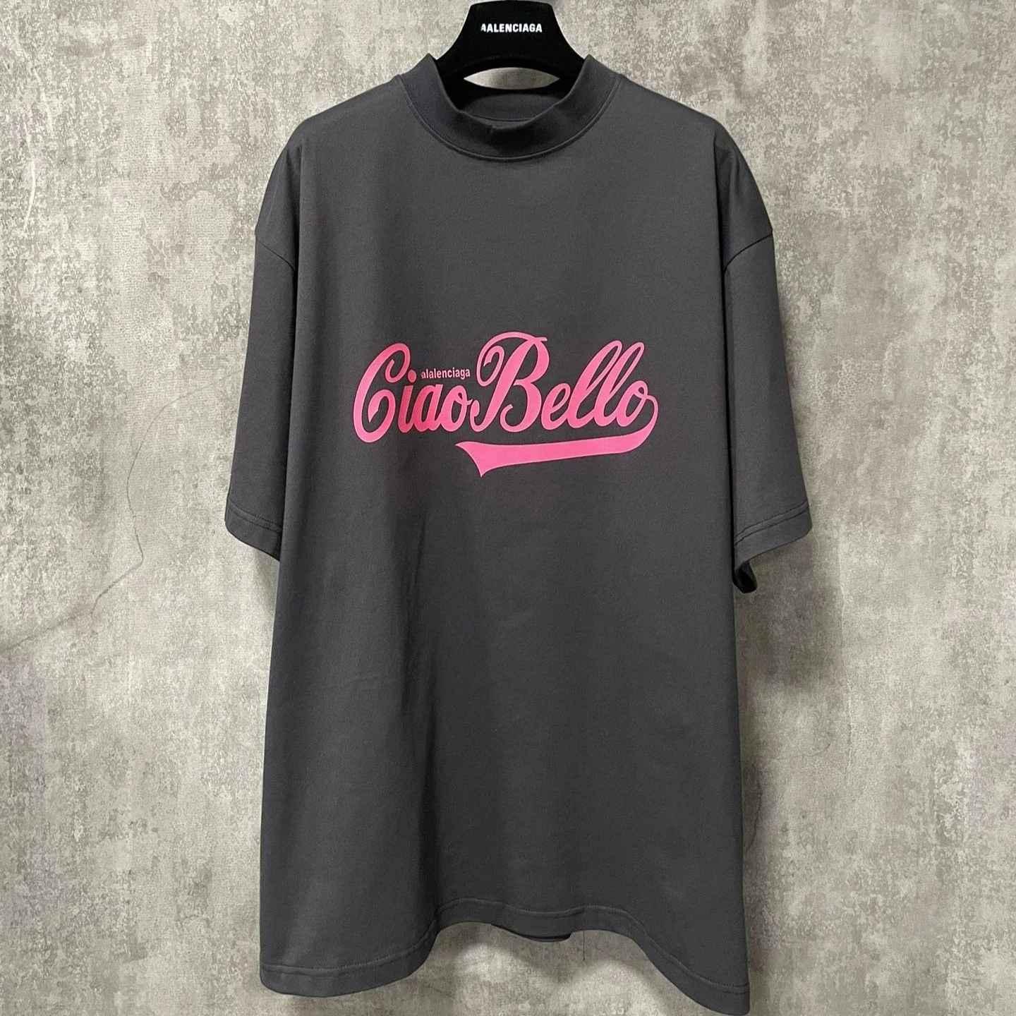 Aalenciaga "Ciao Bello" Mock Neck T-Shirt