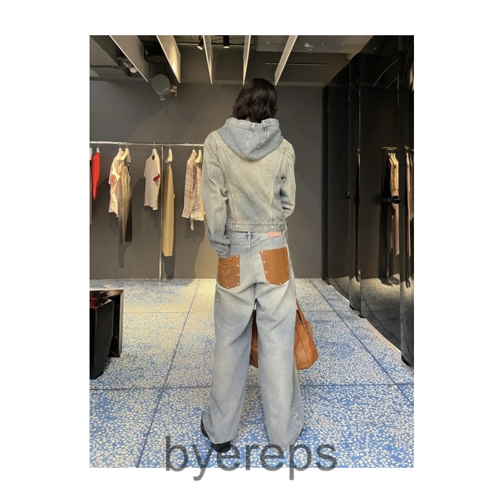 Acne Studios Mud Wash Leather Pocket Denim (grey) — photo 4 of 4