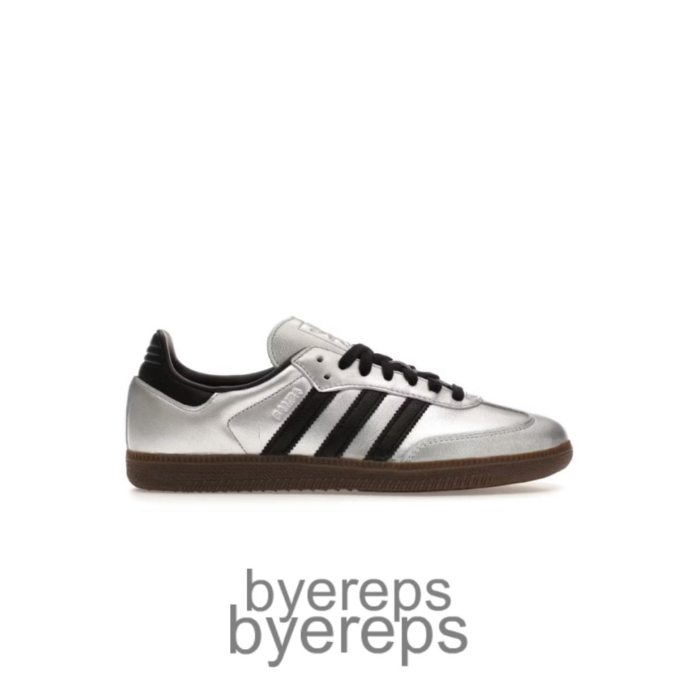 Adidas Samba OG Silver Metallic Black Gum (Women'S)
