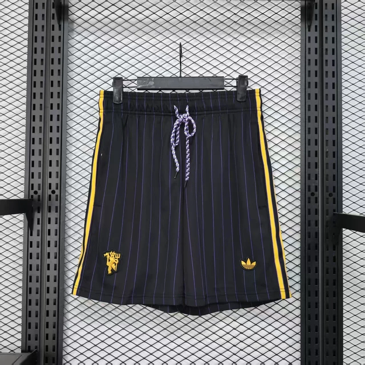 Adidas x Manchester United Retro Style Pinstripe Shorts