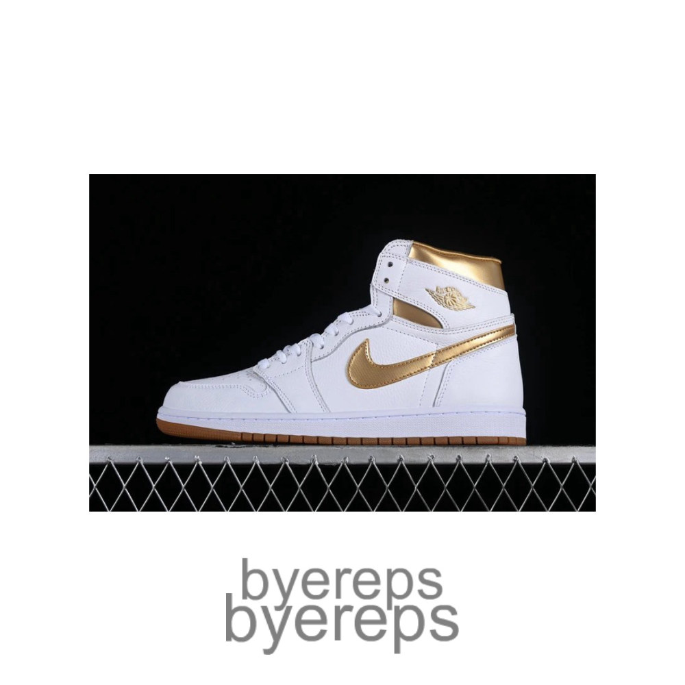 Air Jordan 1 High OG White/Metallic Gold/Gum Light Brown