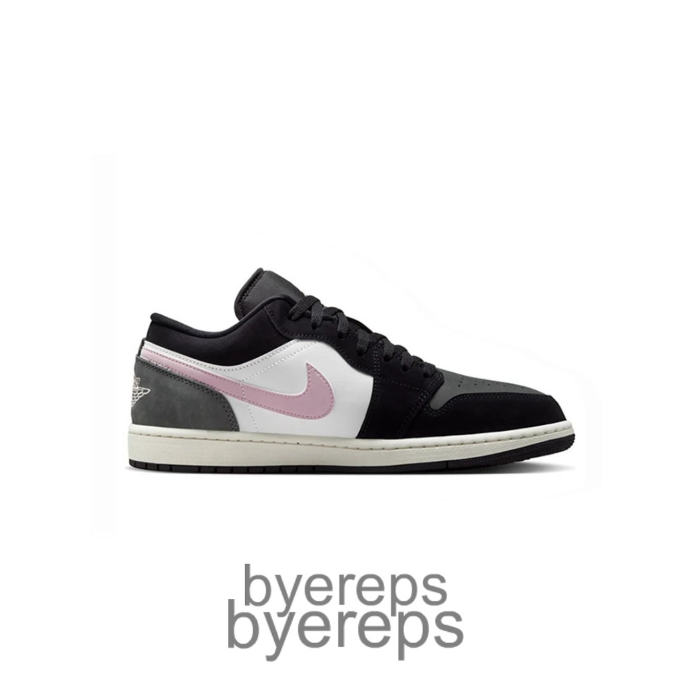 Air Jordan 1 Low Black Iced Carmine Iron Grey