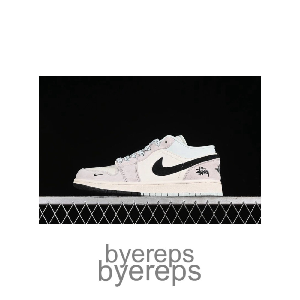 Air Jordan 1 Low White/Grey/Black/Blue/Pink