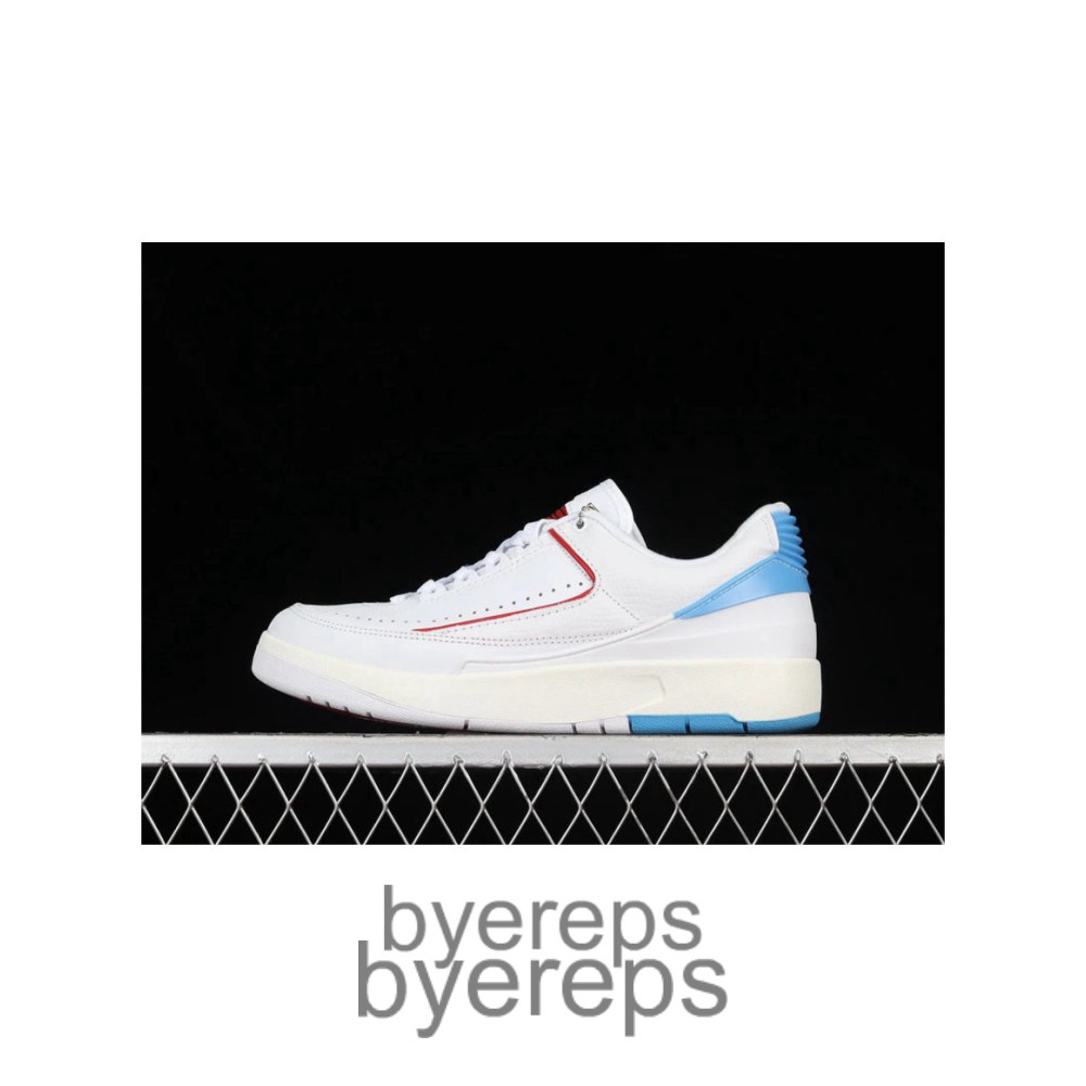 Air Jordan 2 Low UNC To Chicago White/Fire Red Dark Powder Blue-Sail
