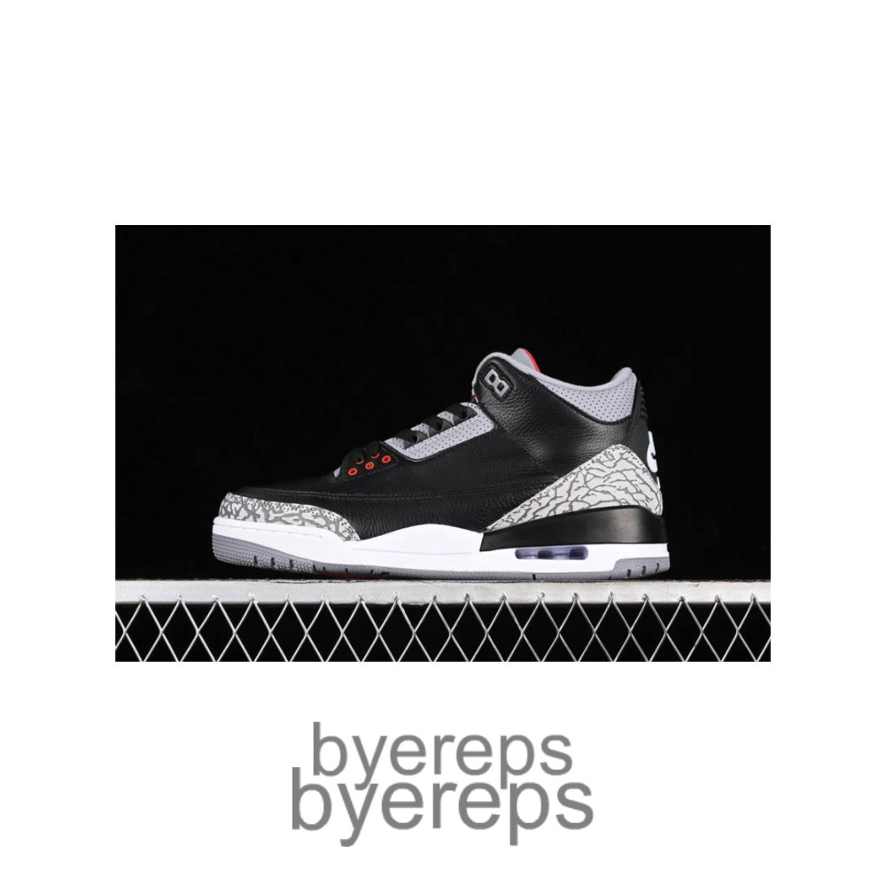 Air Jordan 3 Black Cement Black/Fire Red/Cement Grey/Sail
