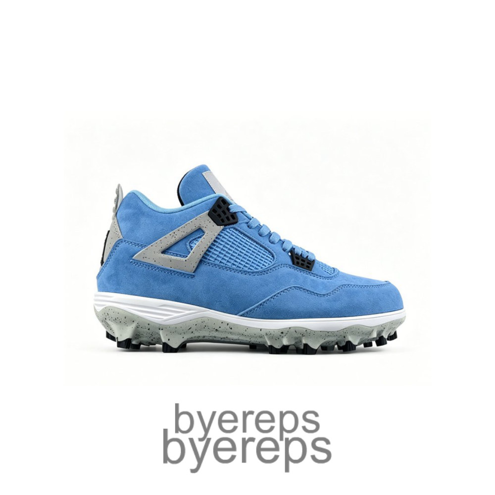 Air Jordan 4 Retro Football Cleats Carolina Blue
