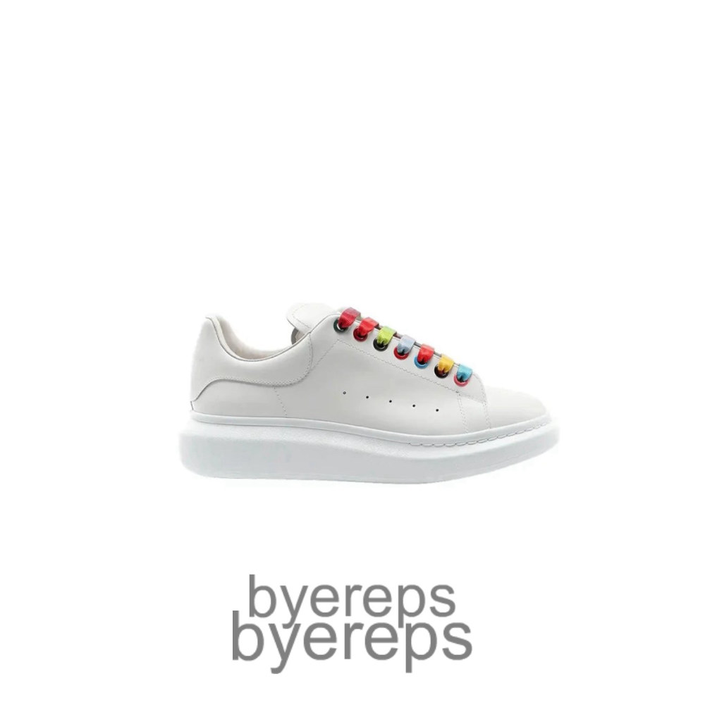 Alexander Mcqueen Show Leather Platform Trainers Rainbow