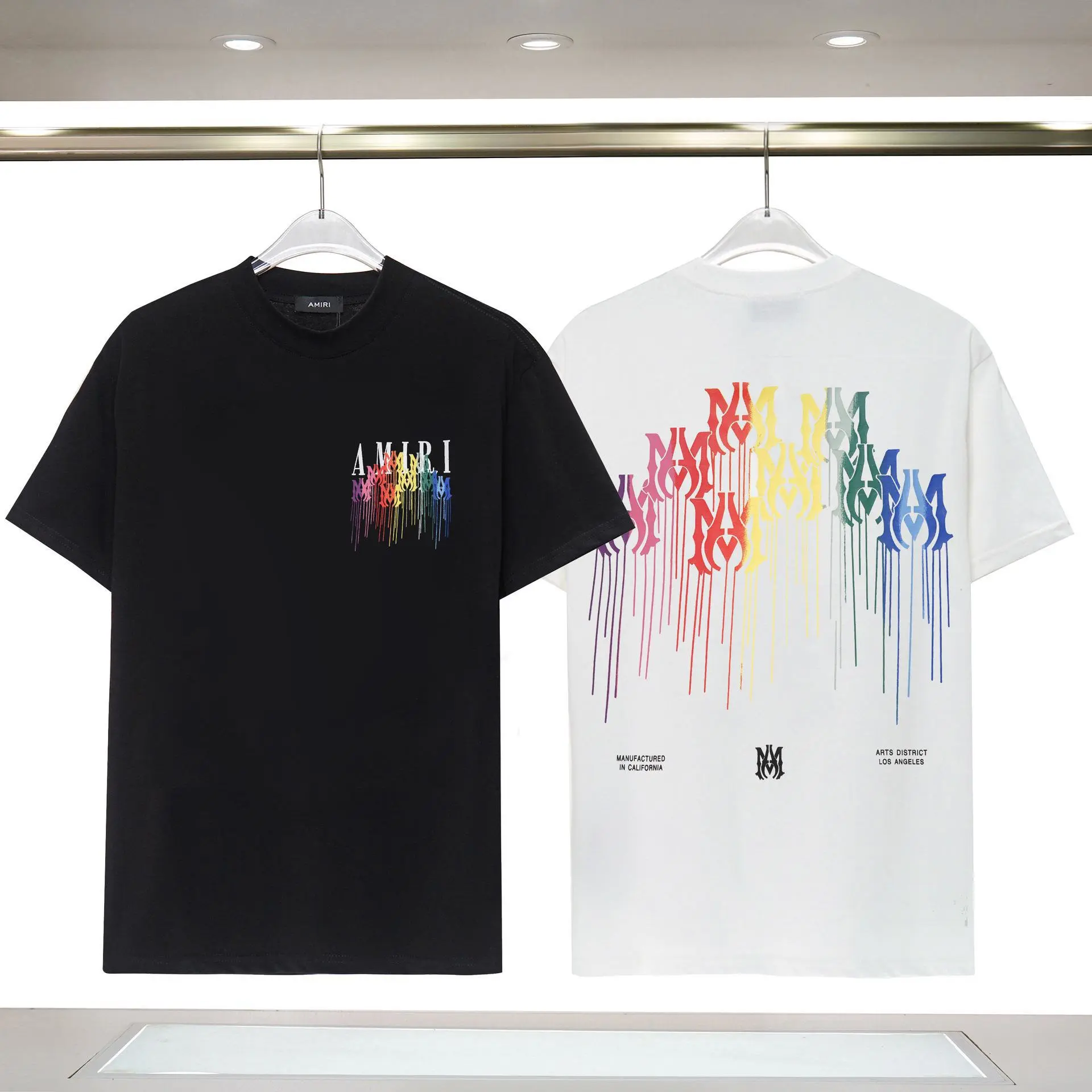 AMIRI Rainbow Drip Logo T-Shirt