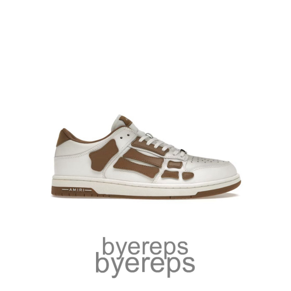 Amiri Skel Top Low White Brown White