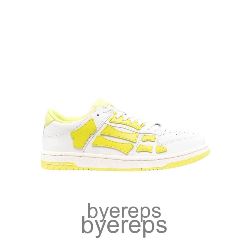 Amiri Skel Top Low White Fluorescent Yellow