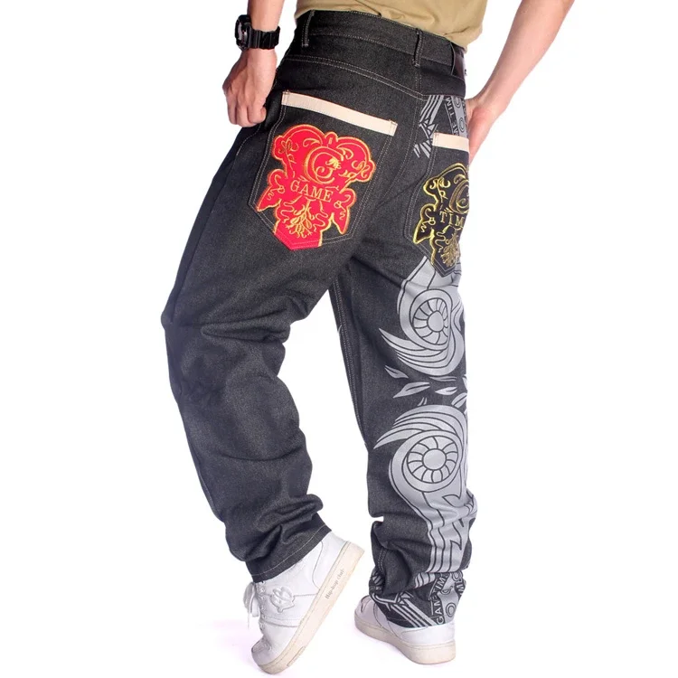 Baggy Embroidered Hip Hop Jeans