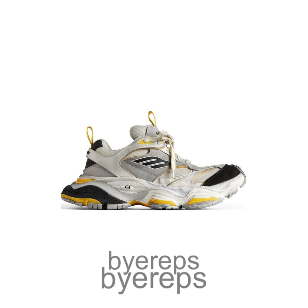 Balen Mens Cargo Sneaker In Grey Black And Yellow