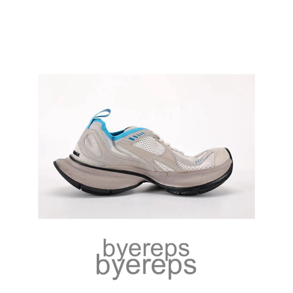 Balen Mens Circuit Trainers In Beige Blue