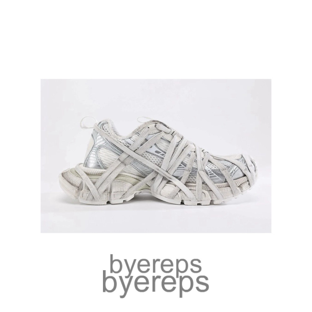 Balenciaga 3xl Chunky Mesh Sneakers Silver White