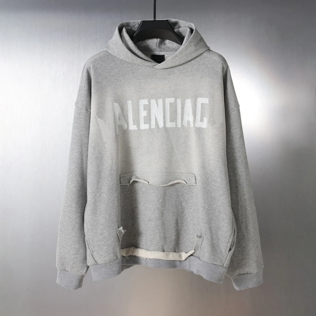 Balenciaga Distressed Logo Hoodie
