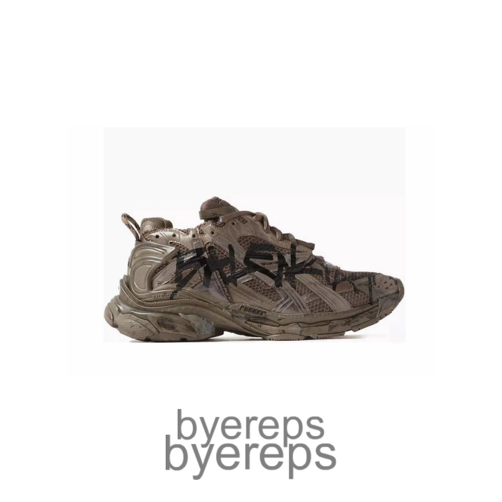 Balenciaga Graffiti Runner Sneakers In Mesh Nylon