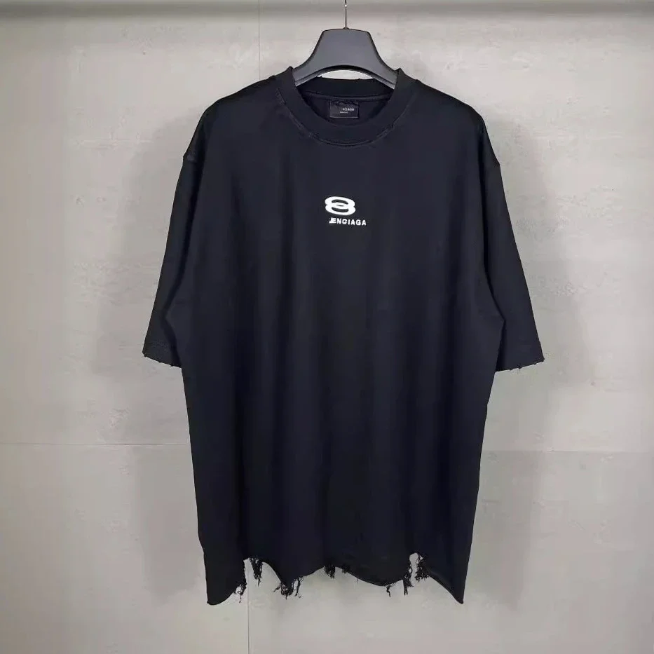 Balenciaga Infinity Logo Distressed T-Shirt