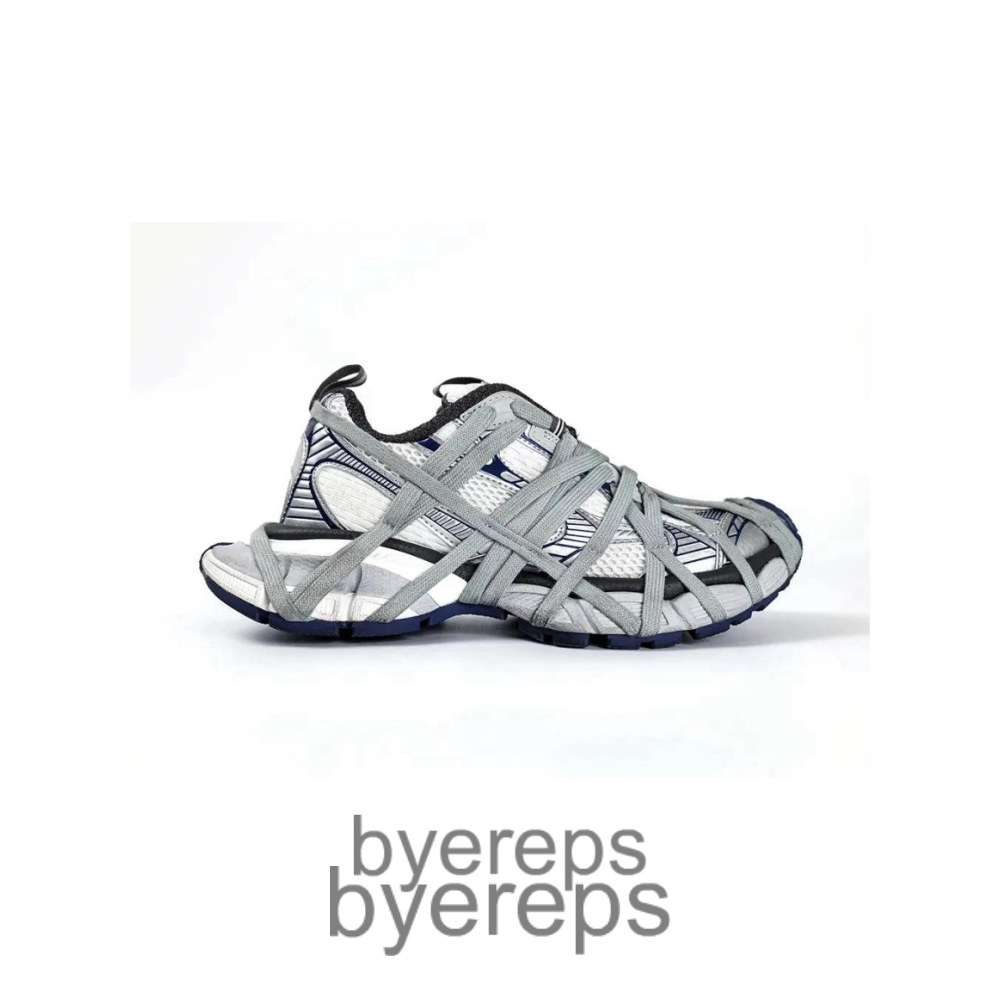 Balenciaga Men’S 3xl Extreme Lace Sneaker In White-Grey-Navy