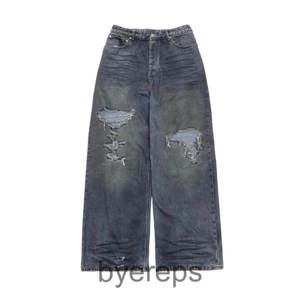 Balenciaga Mud Distressed Denim