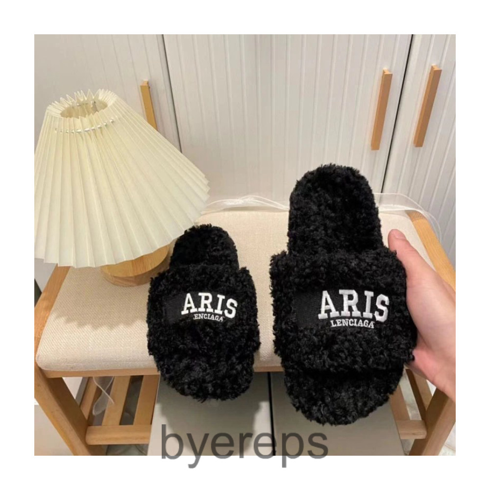 Balenciaga Paris Fur Slippers