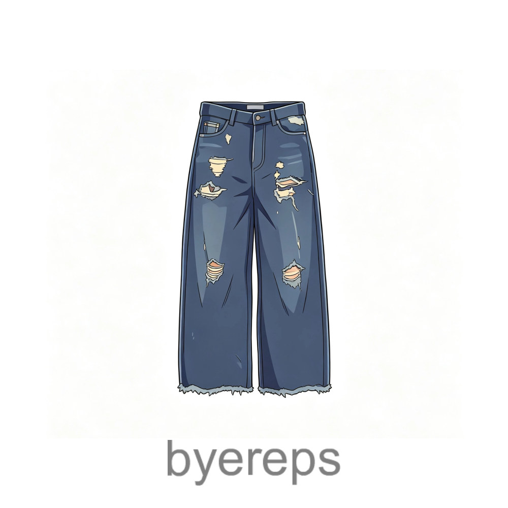 Balenciaga Ripped Baggy Washed Denim