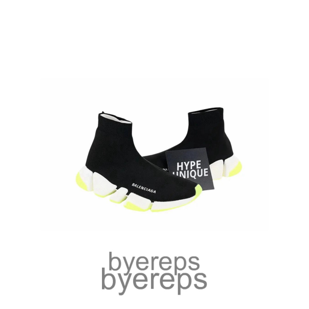 Balenciaga Speed 2lt Black/White/Fluorescent Geen