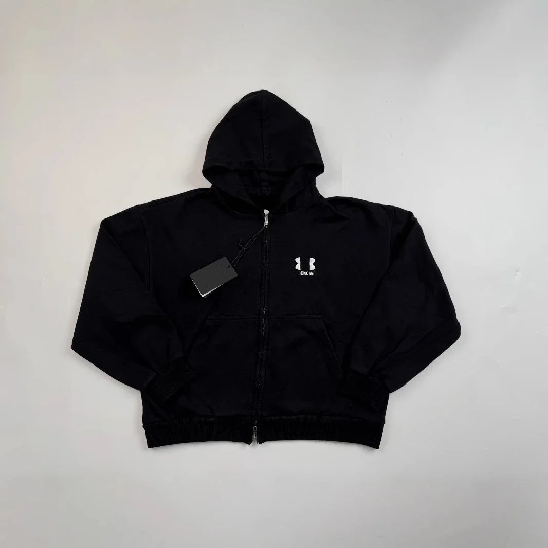 Balenciaga Unity Logo Zip-Up Hoodie