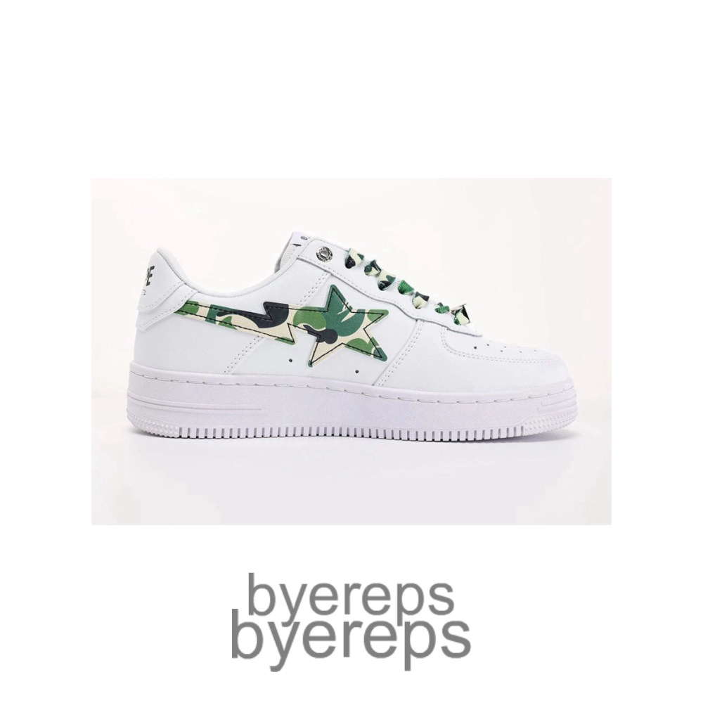 Bape Sta Low White Abc Camo Green