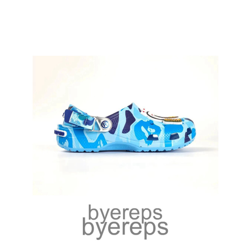 Bape X Crocs Classic Clog Camo Blue