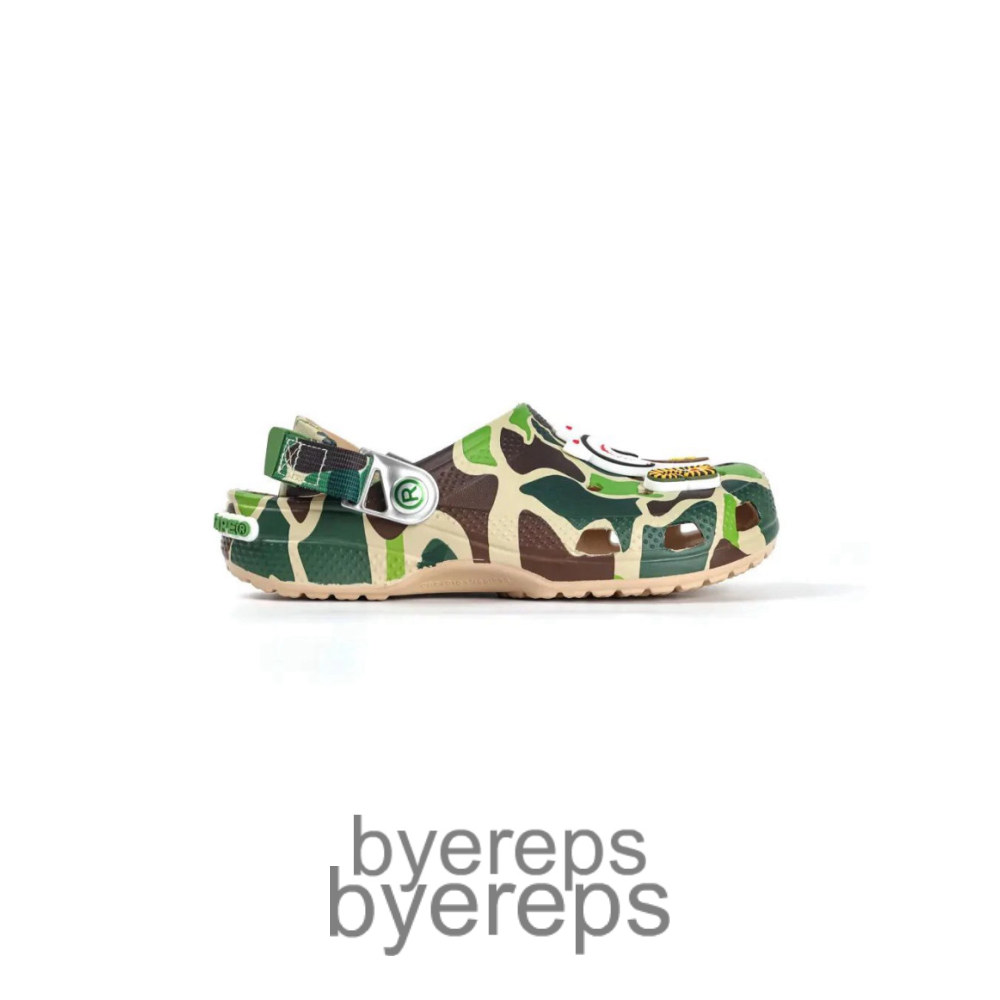 Bape X Crocs Classic Clog Camo Green