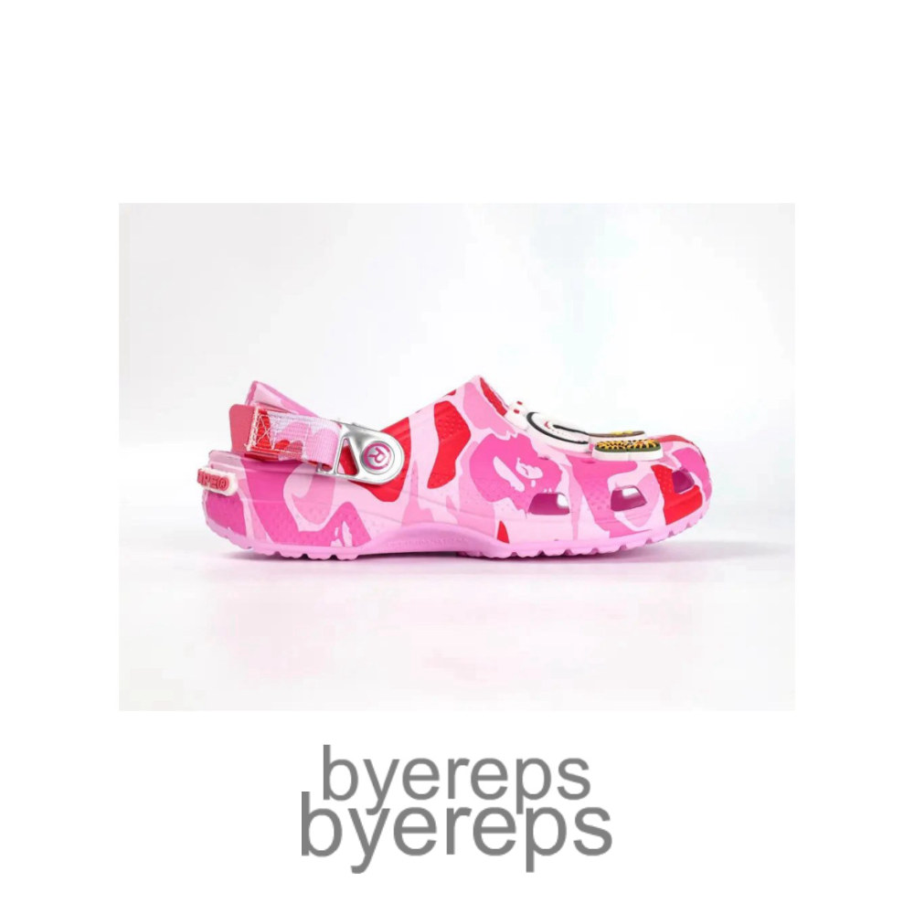 Bape X Crocs Classic Clog Camo Pink