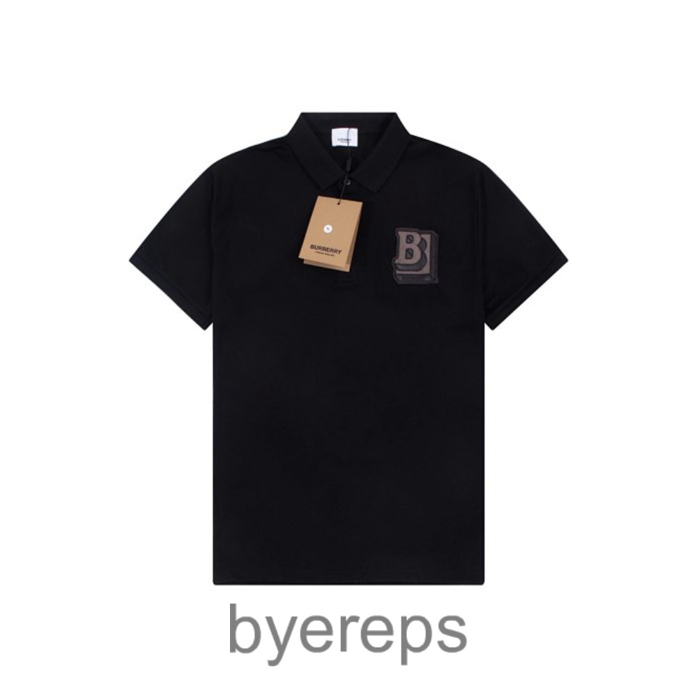 BBR 23SS B new logo gray flocked towel embroidered three-dimensional letter short sleeve polo shirt