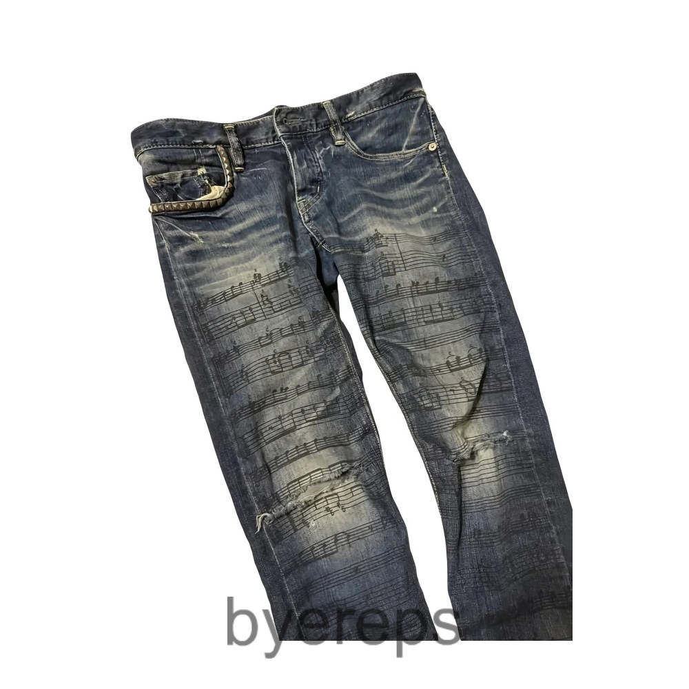 Unbranded BDSS Music Print Jeans — photo 3 of 4