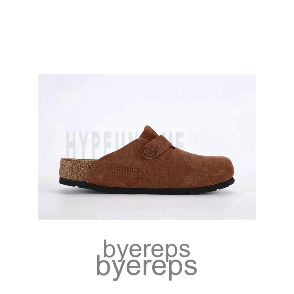 Birkenstock Boston Soft Suede Brown Red