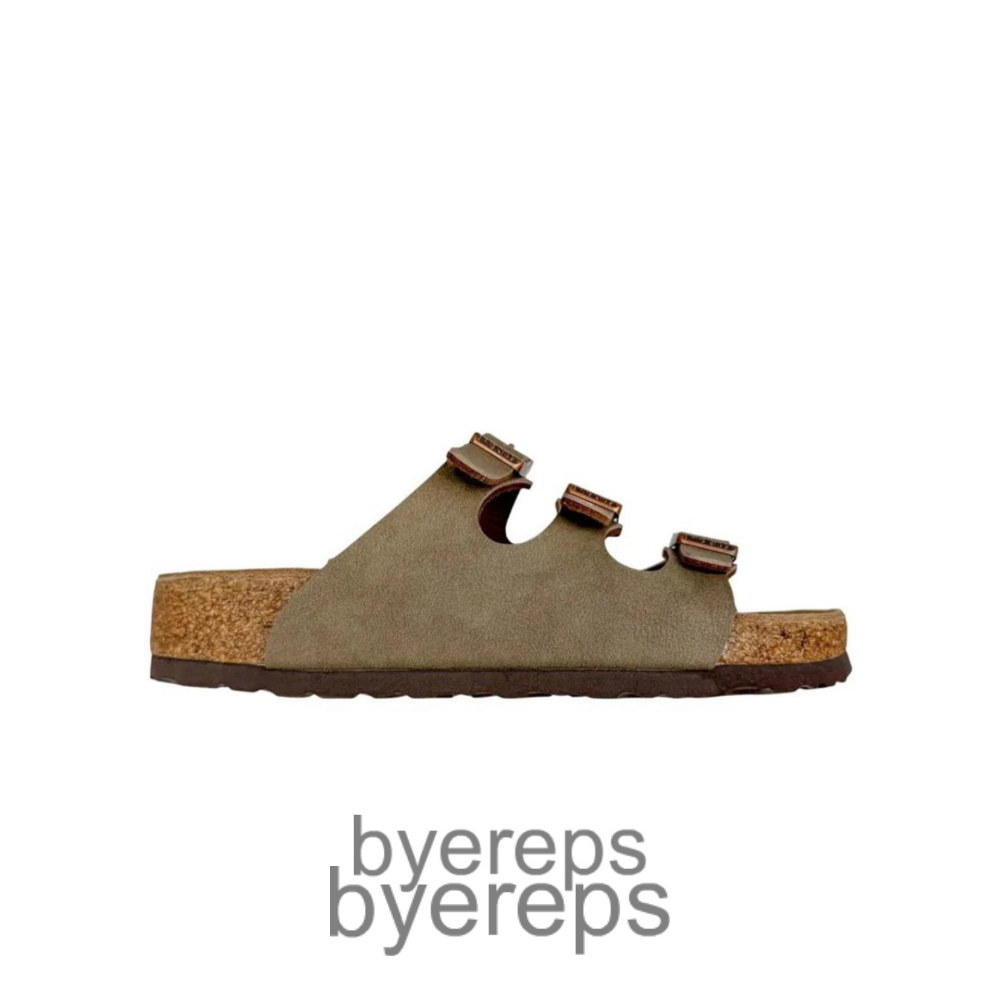 Birkenstock Florida Flex Platform Slides Khaki