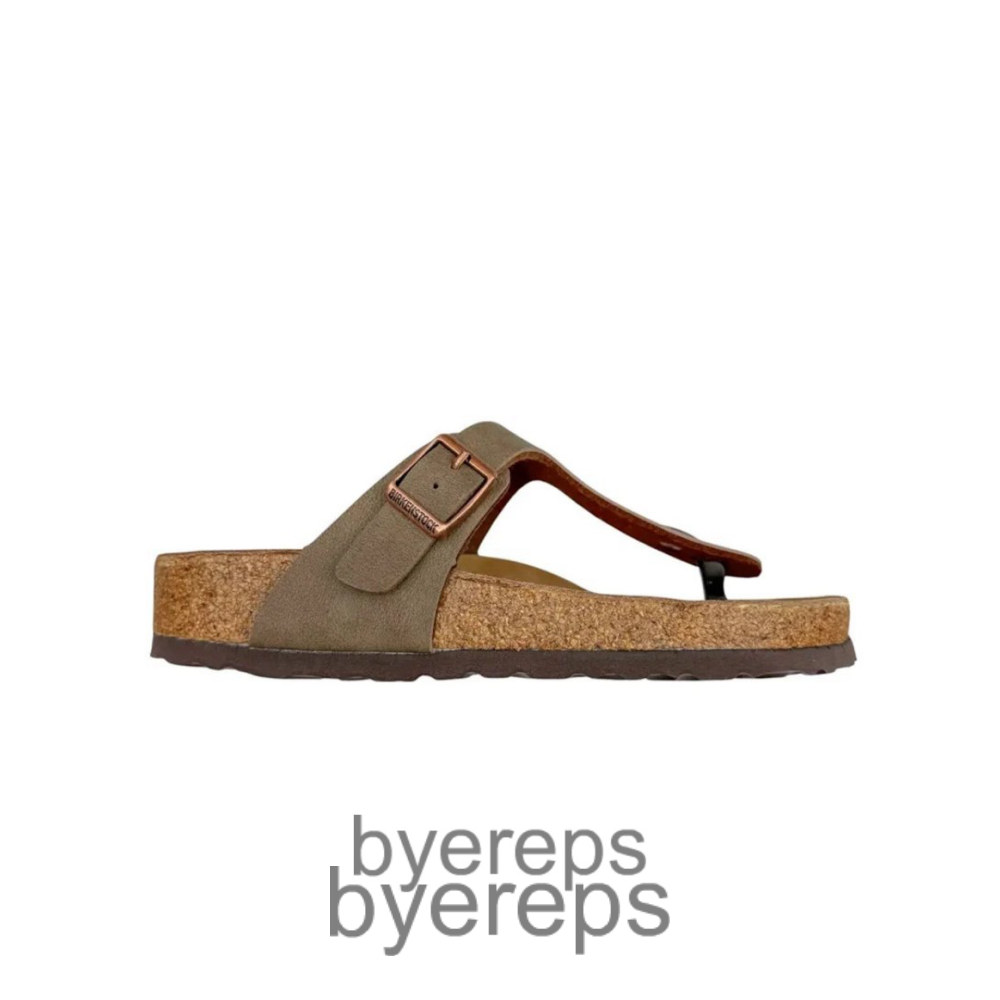 Birkenstock Gizeh Birko Flor Slides Khaki