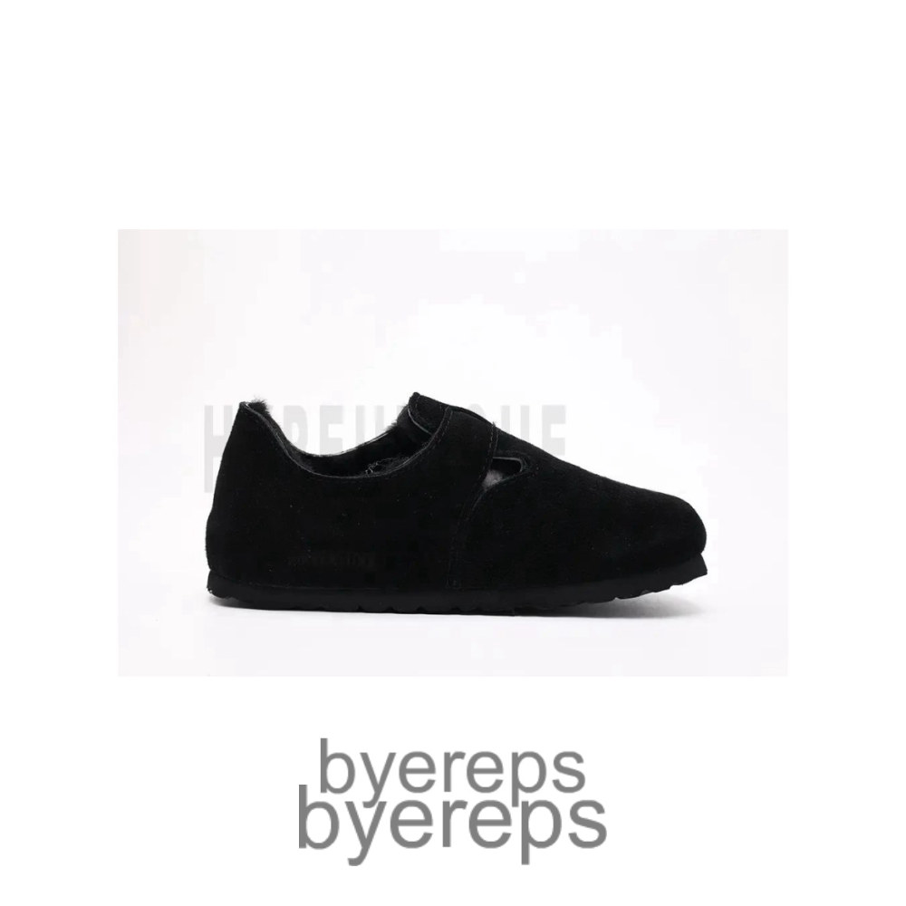 Birkenstock London Shearling Suede Leather Black