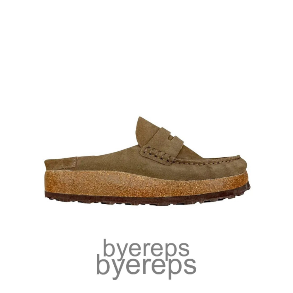 Birkenstock Naples Mule In Taupe Suede Brown