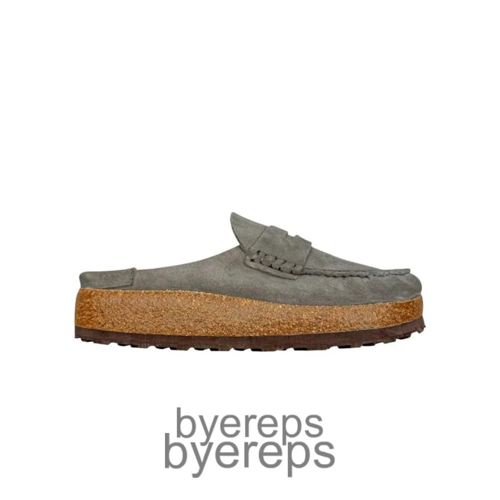 Birkenstock Naples Mule In Taupe Suede Gray