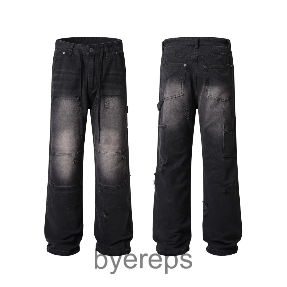 Black denim cargos