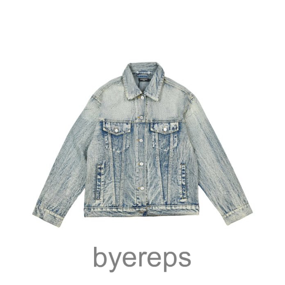 BLCG 24ss Full Diamond Gradient Washed Denim Jacket