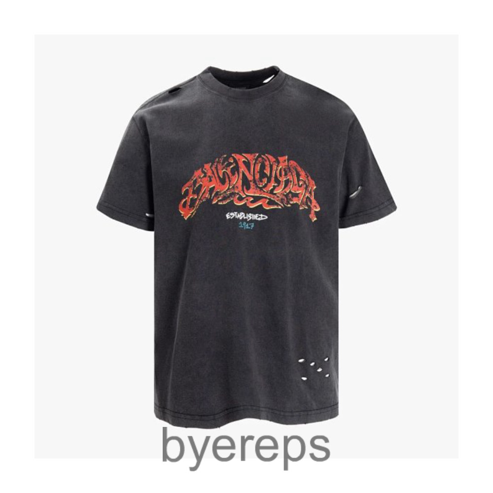 Blcg 24SS red bramble washed T-shirt with short sleeves