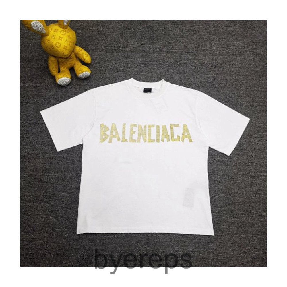 Blcg Paris spring and summer latest tape printing washing water worn male and female couples star with short sleeves