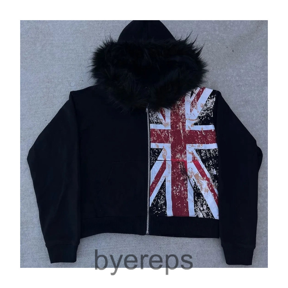 British flag zip up hoodie