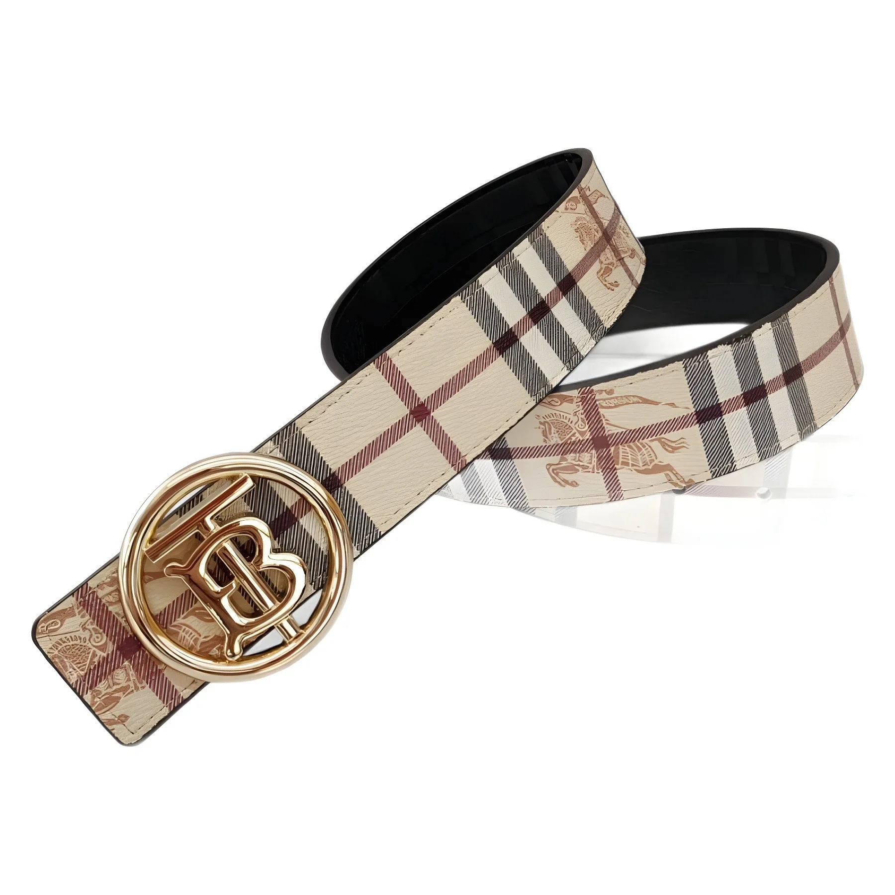 Burberry Check Print TB Belt