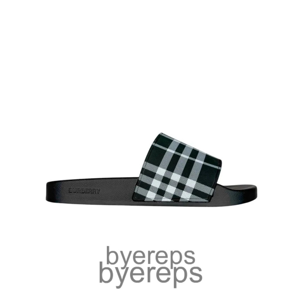 Burberry Vintage Check Furley Slides Black/White