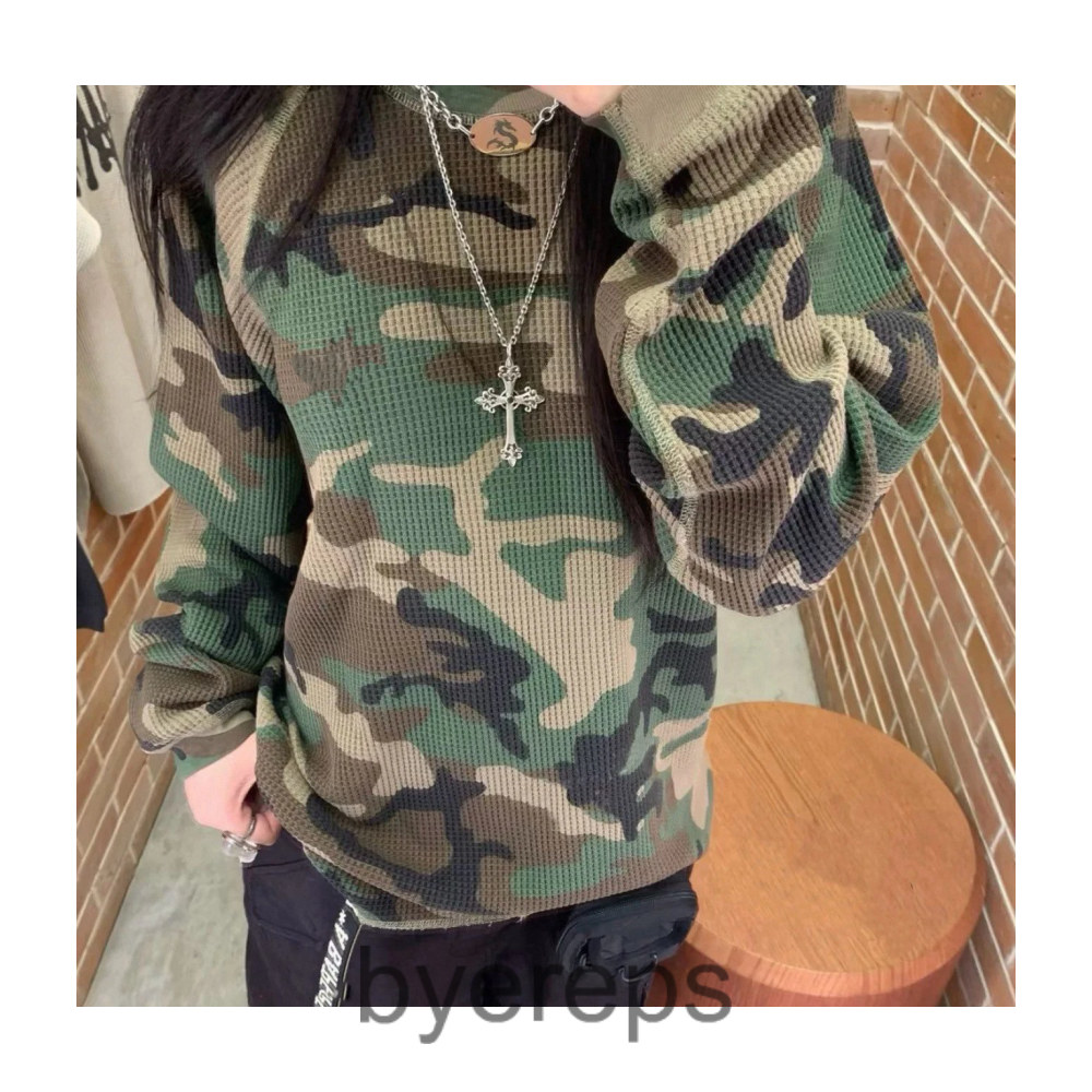 Unbranded Camouflage Waffle Sweater — photo 2 of 4
