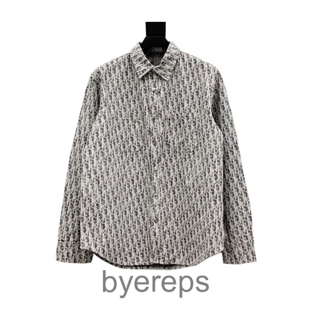 CD 22FW Presbyterian Full logo Jacquard Long Sleeve Denim Shirt